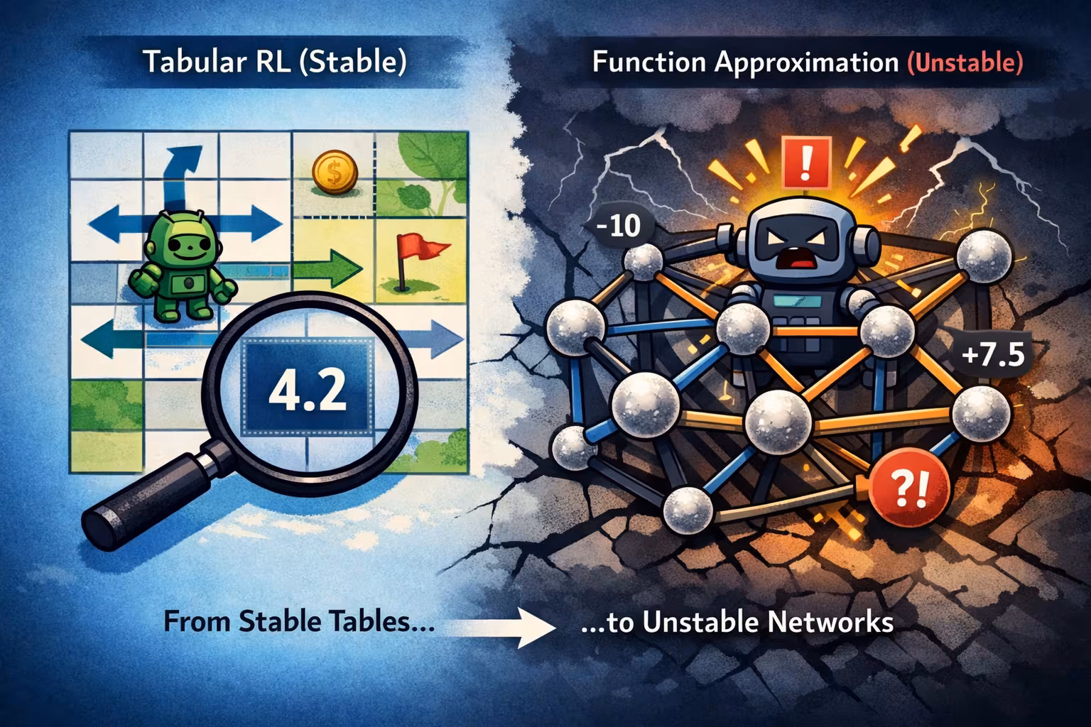 From stable tables to unstable networks