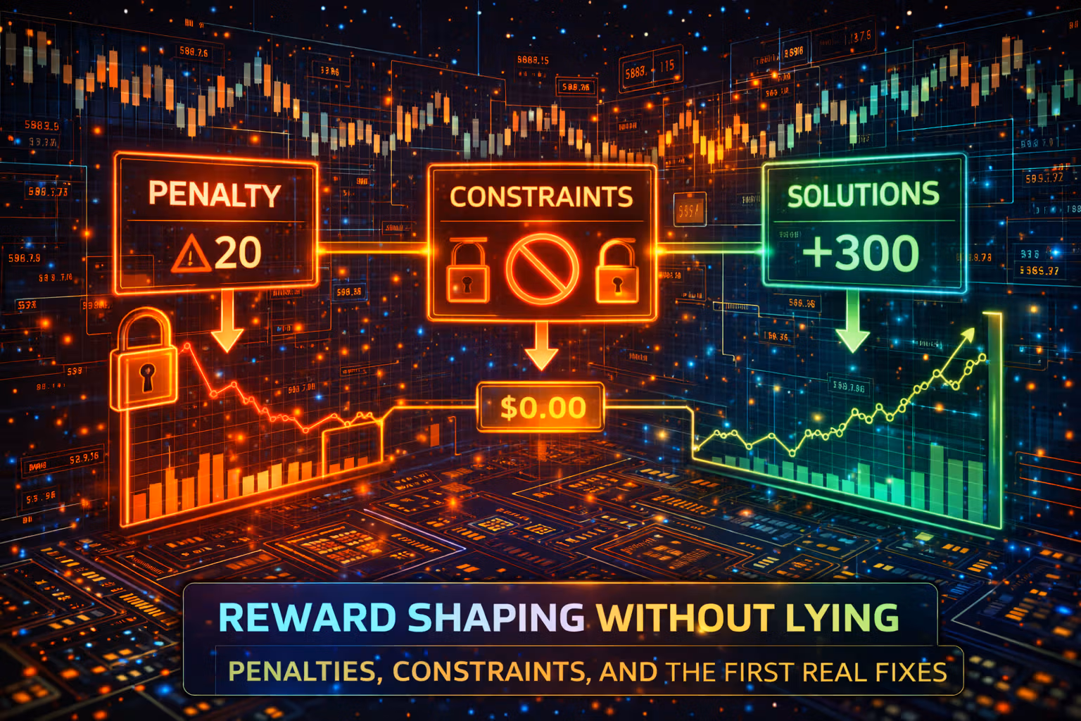 Reward Shaping Without Lying - Penalties, Constraints, and the First Real Fixes
