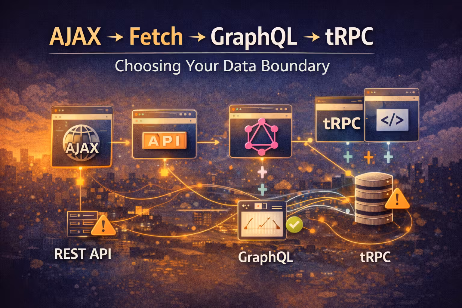 AJAX → Fetch → GraphQL → tRPC: Choosing Your Data Boundary