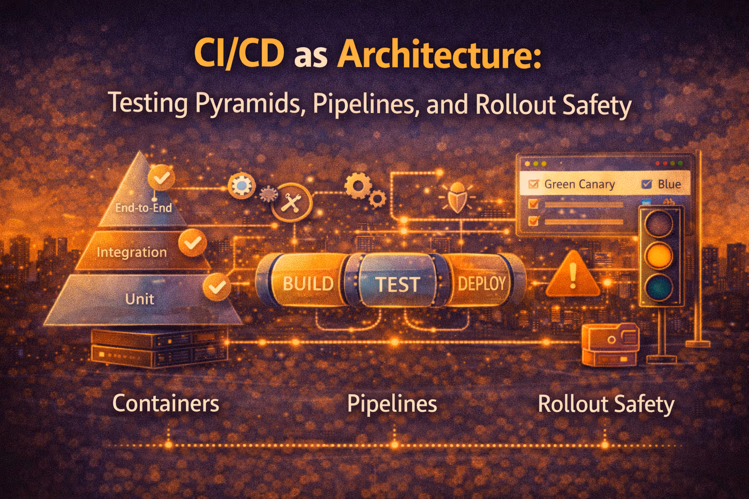 CI/CD as Architecture: Testing Pyramids, Pipelines, and Rollout Safety