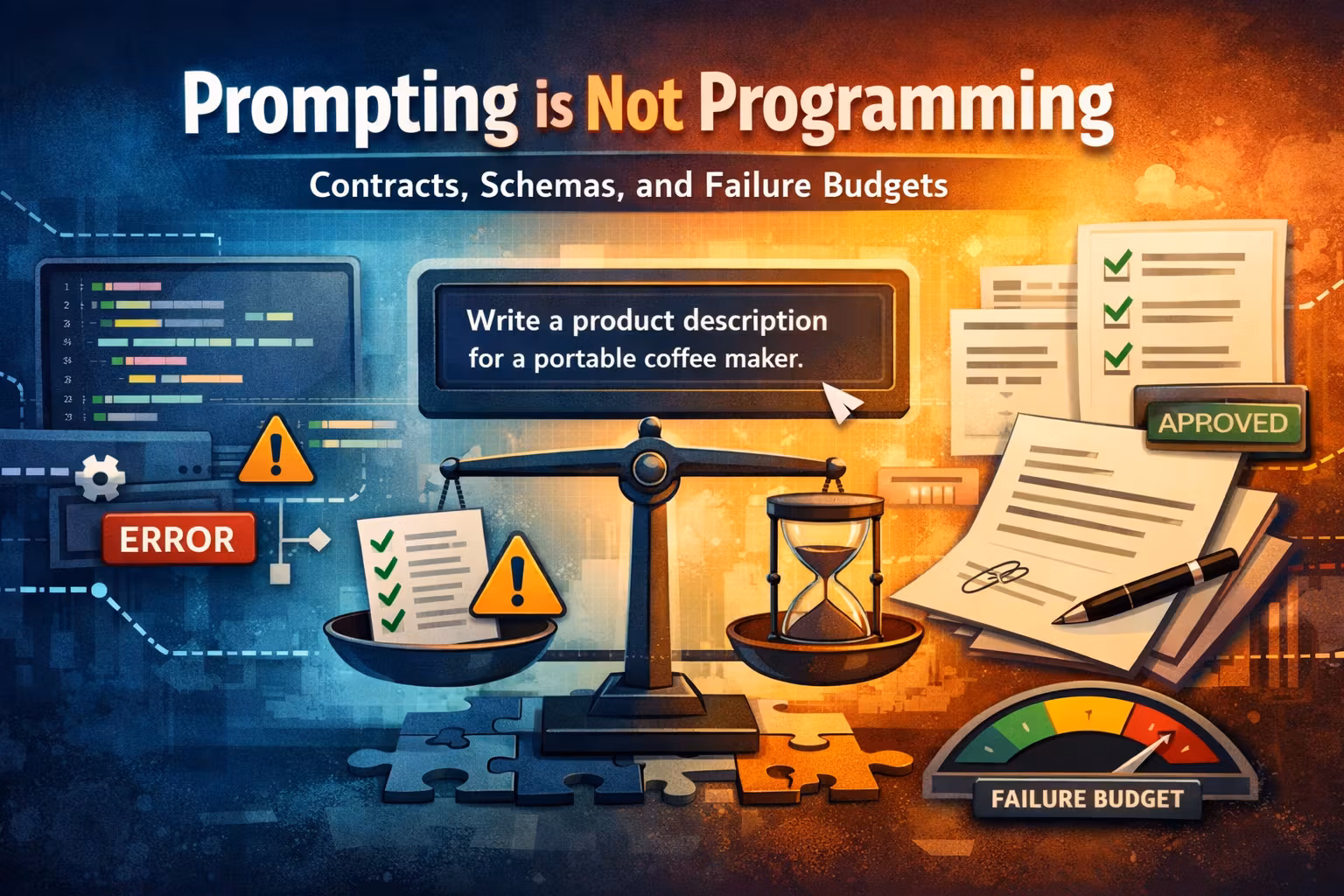 Prompting is Not Programming: Contracts, Schemas, and Failure Budgets