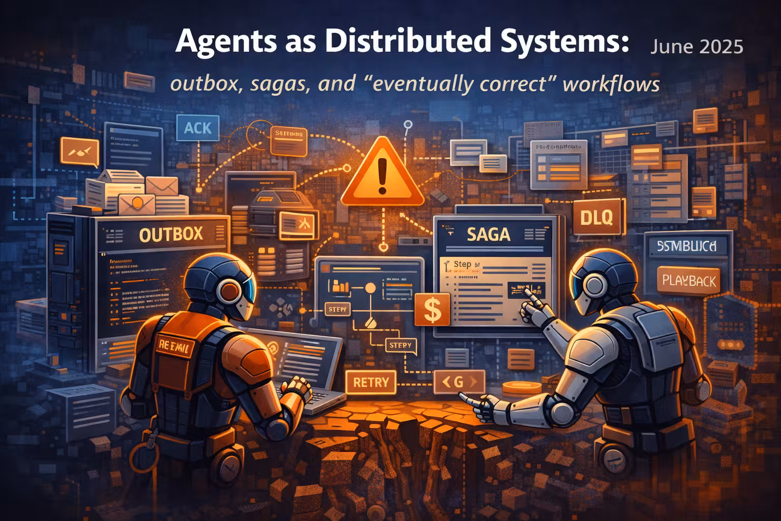 Agents as Distributed Systems: outbox, sagas, and “eventually correct” workflows