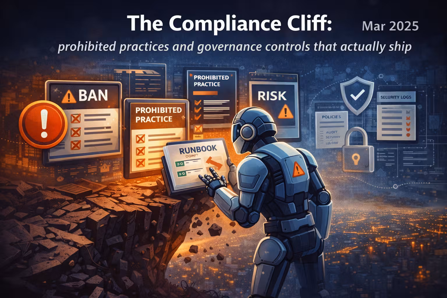 The Compliance Cliff: prohibited practices and governance controls that actually ship